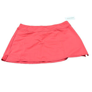 NWT Jantzen Womens Coral Cutie Stretch Elastic Waist Slit Hem Swim Skirt Size 10